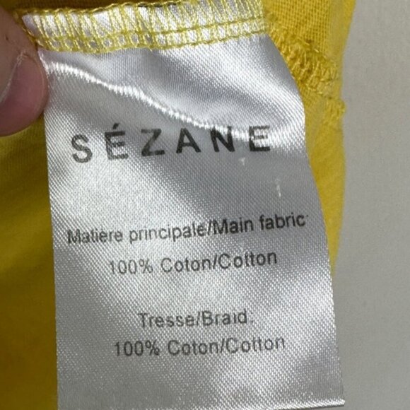 Sezane Luigi T-Shirt Sunset Yellow Size Small Back Cutout Braided Short Sleeve - Picture 7 of 11